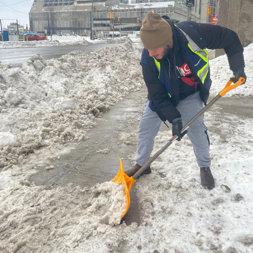 Amir Clean Streets Team Waterfront Toronto Shovelling Snow