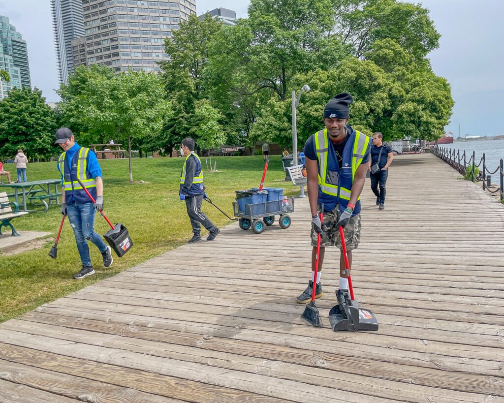 Toronto Waterfront BIA Clean Streets Team Sweeping
